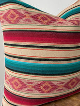 Load image into Gallery viewer, Western Blanket Inspired Twill Pillow Cover with Cotton Back and Rose Gold Zipper
