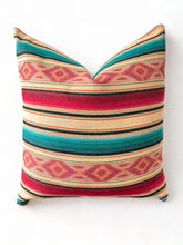 Load image into Gallery viewer, Western Blanket Inspired Twill Pillow Cover with Cotton Back and Rose Gold Zipper
