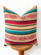 Load image into Gallery viewer, Western Blanket Inspired Twill Pillow Cover with Cotton Back and Rose Gold Zipper
