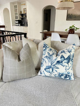 Load image into Gallery viewer, Windowpane Linen Pillow Covers, 100% Linen, Off-white Cotton Back
