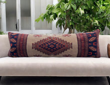 Load image into Gallery viewer, 14x44 Long Lumbar Handmade Vintage Kilim Pillow Cover, Cover Only, FINAL SALE
