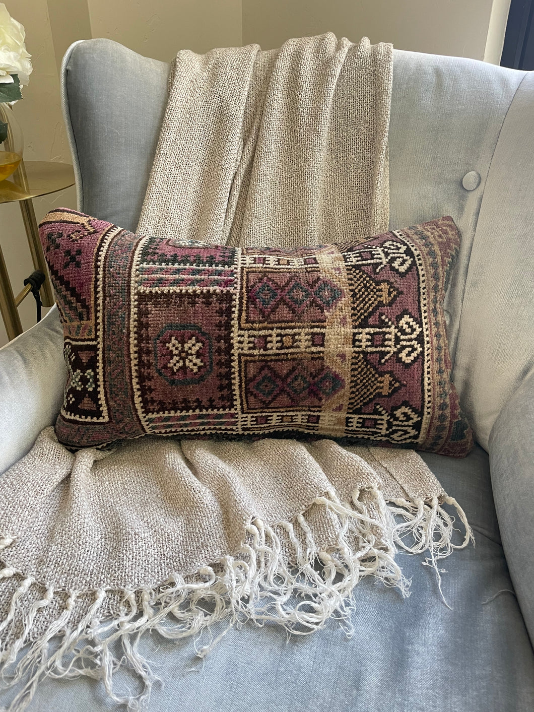 12x20 Handmade Vintage Kilim Pillow Cover, Cover Only, FINAL SALE