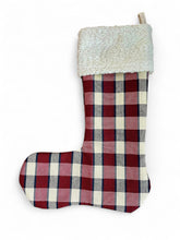 Load image into Gallery viewer, Red Plaid Christmas Stocking
