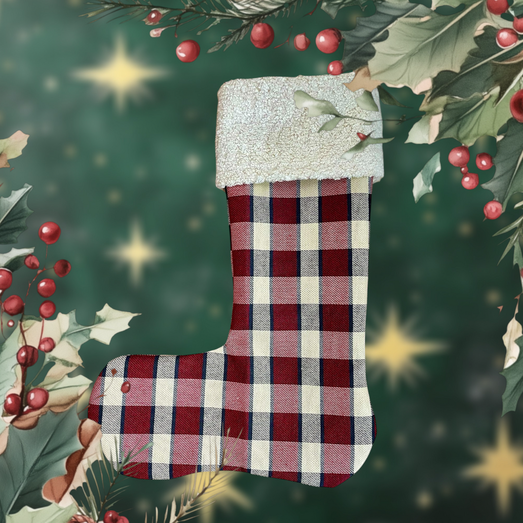 Red Plaid Christmas Stocking